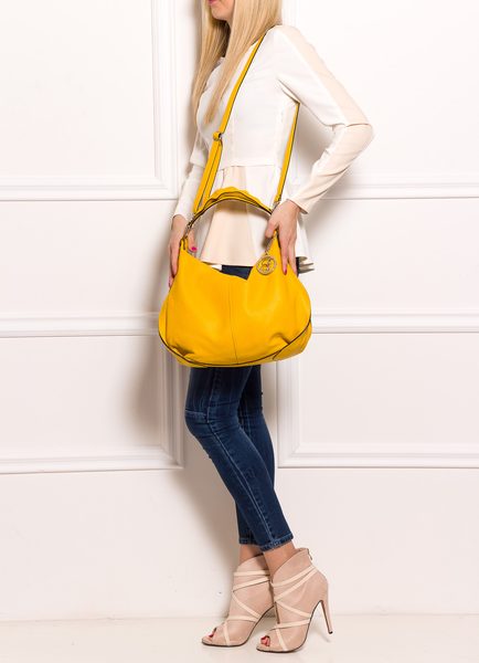 Real leather shoulder bag Glamorous by GLAM - Yellow -