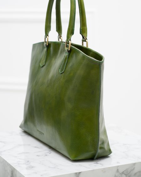 Bolso de hombro de cuero para mujer Glamorous by GLAM Santa Croce - Verde -