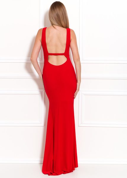 Damska długa sukienka Due Linee - czerwony -