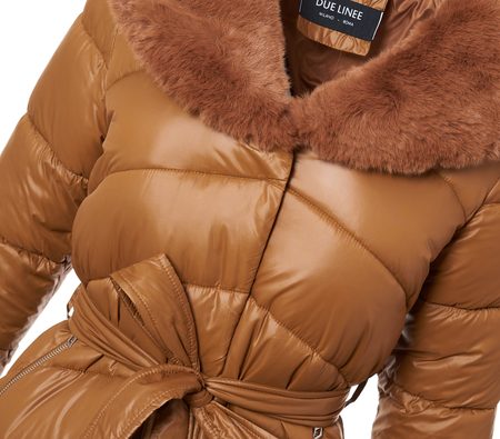 Dámská zimní bunda camel prošívaná -