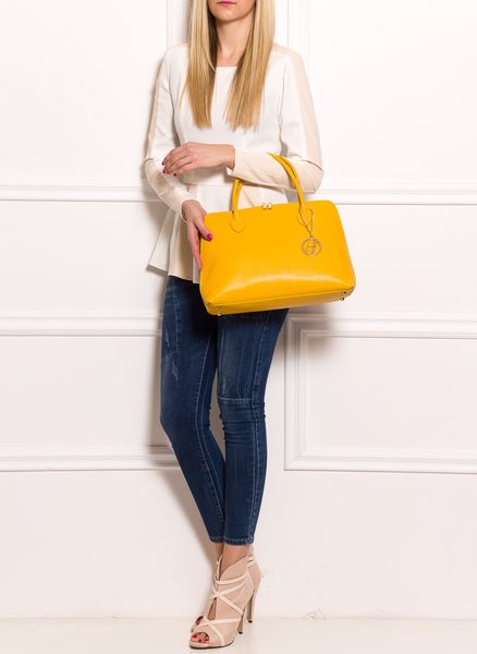 Real leather handbag Glamorous by GLAM - Yellow -
