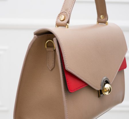 Elegantní kabelka do ruky růžovo - červená střední -