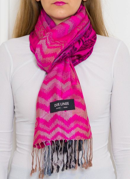 Foulard donna Due Linee - Rosa -