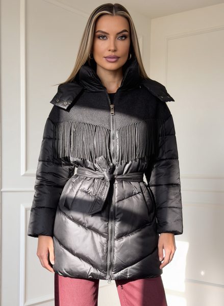 Női téli kabát Due Linee - Fekete -