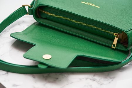 Kožená kabelka přes rameno - zelená -