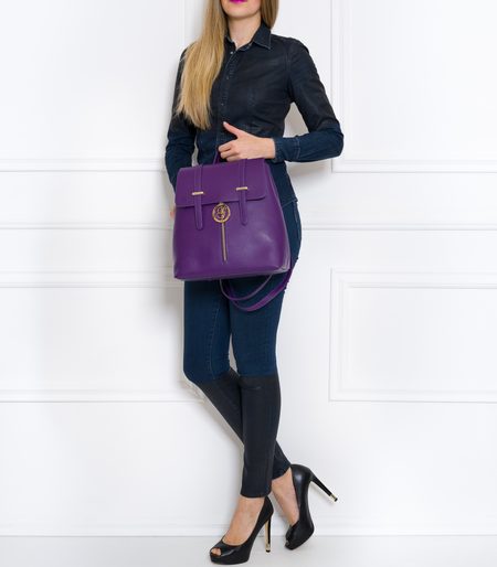 Women's real leather backpack Glamorous by GLAM - Violet -