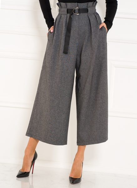 Pantalones de mujer Due Linee - Gris -