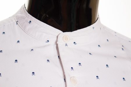 Pánská košile bez límečku bílá -