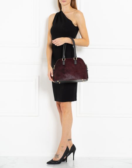 Real leather shoulder bag Glamorous by GLAM - Wine -