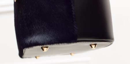 Dámská luxusní kabelka se srstí malá do ruky - modrá -