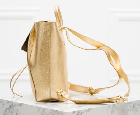 Real leather backpack PATRIZIA PEPE - Gold -