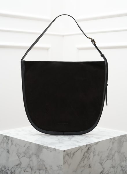 Kabelka přes rameno kombinace kůží černá -