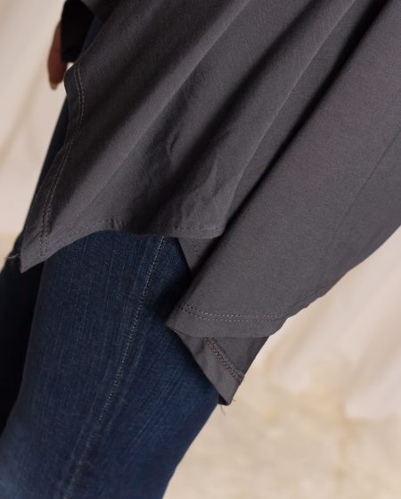 Dámská tunika se zipem na rukávu - šedá -