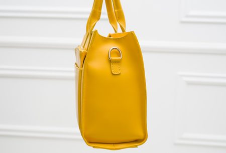 Žlutá dámská kabelka do ruky s kapsičkou -