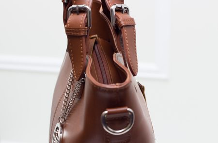 Real leather handbag Glamorous by GLAM - Brown -