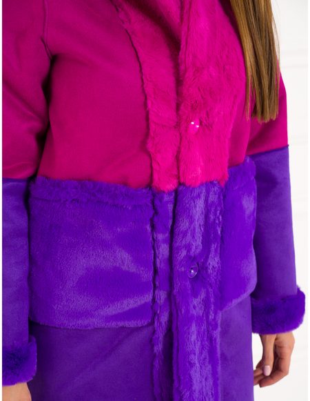 Női teddy kabát Due Linee - Rózsaszín -