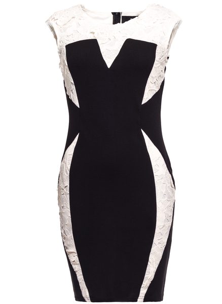 Rochie damă Due Linee - Alb-negru -