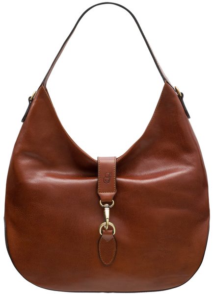 Bolso de hombro de cuero para mujer Glamorous by GLAM Santa Croce - Marrón -