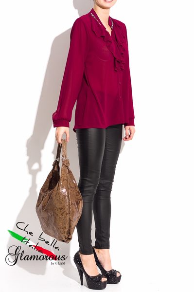 Kožená kabelka s hadím vzorem - béžovo - hnědá -