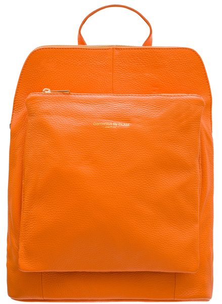 Women's real leather backpack Glamorous by GLAM - Orange -