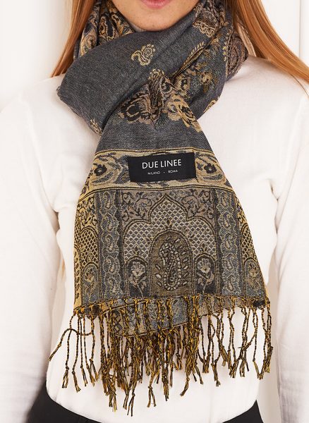 Scarf Due Linee - Grey -