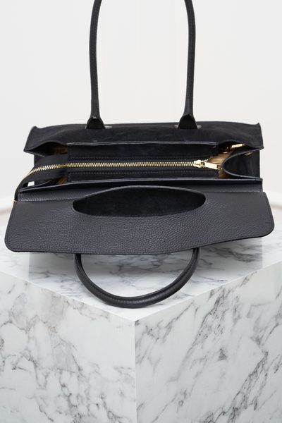 Glamorous by GLAM Geantă de mână din piele pentru femei - Neagră -