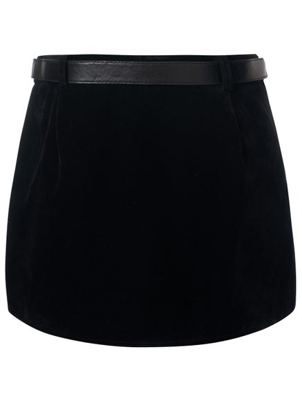 Compleu elegant flock vestă și pantaloni scurți negru -