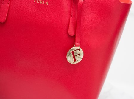 Real leather shoulder bag Furla - Red -