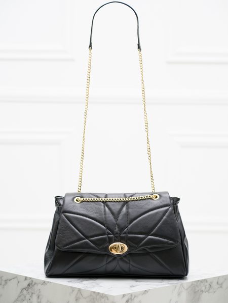 Real leather shoulder bag Glamorous by GLAM - Black -