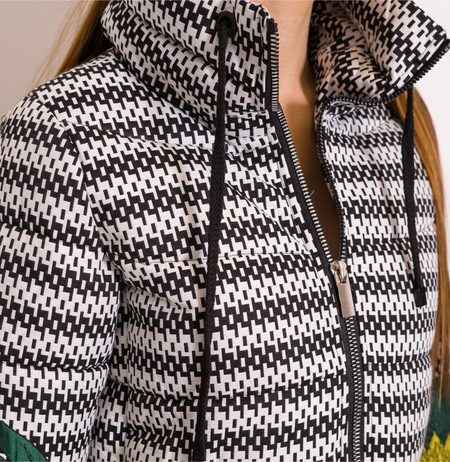 Women's winter jacket Due Linee - Black-white -