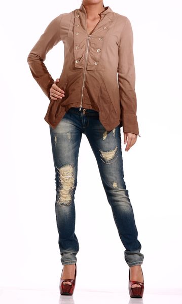 GbyG moderné sako hnedé -