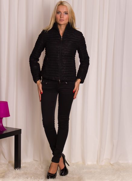 Dámská podzimní bunda s krajkou černá -