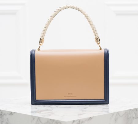 Borsa a mano da donna in pelle Elisabetta Franchi - Blu -