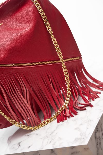 Real leather shoulder bag Glamorous by GLAM - Red -