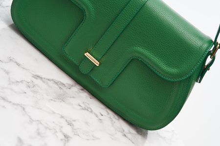 Kožená kabelka přes rameno - zelená -