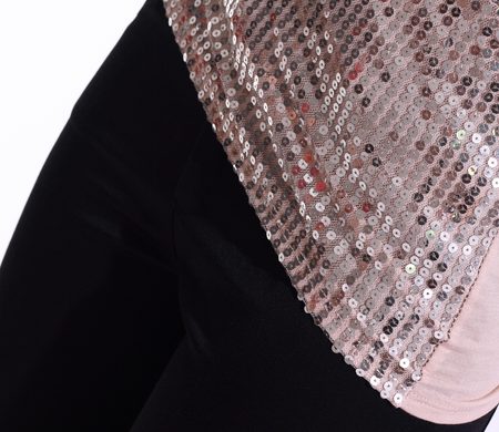 Dámský večerní top flitrovaný béžový -