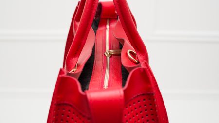 Real leather handbag Glamorous by GLAM - Red -