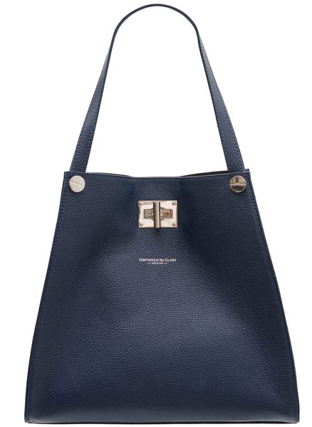 Real leather shoulder bag Glamorous by GLAM - Dark blue -