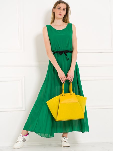 Dlouhé šaty zelené plizované -
