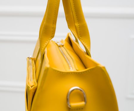 Real leather handbag Glamorous by GLAM - Yellow -