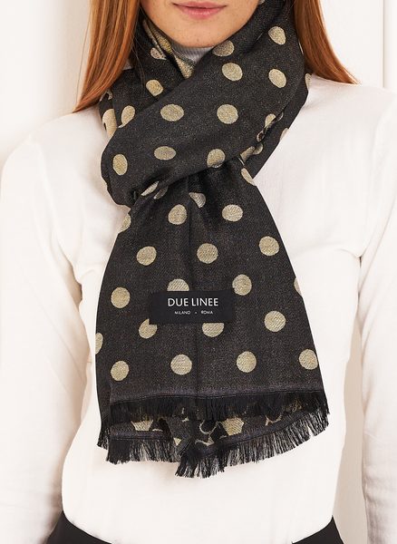 Foulard donna Due Linee - Nero -