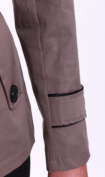 -65% Dámský jarní kabát hnědý -