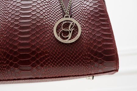 Bolso de cuero de mano para mujer Glamorous by GLAM - Borgoña -