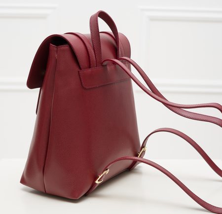 Women's real leather backpack Glamorous by GLAM - Wine -