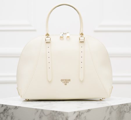 Real leather handbag Guess Luxe - White -