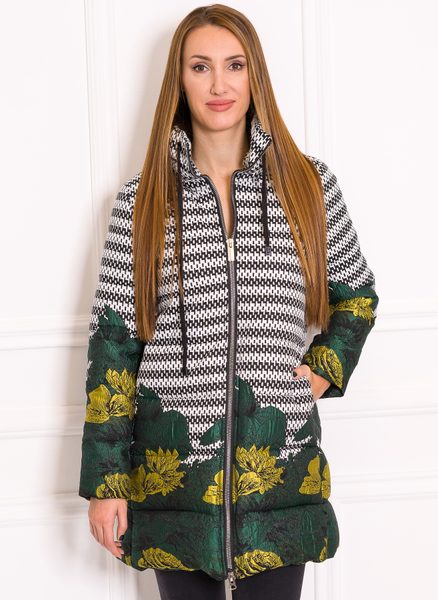 Women's winter jacket Due Linee - Black-white -