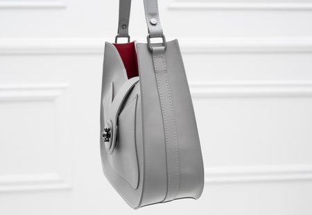 Real leather shoulder bag Glamorous by GLAM - Grey -