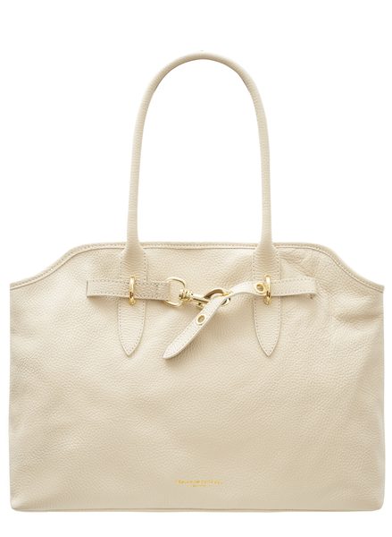 Kožená kabelka přes rameno béžová -