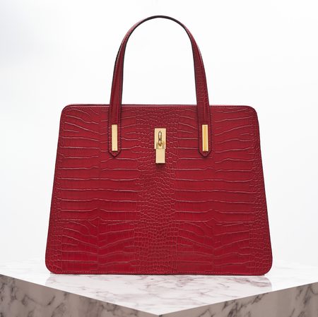 Bolso de cuero de mano para mujer Glamorous by GLAM - Rojo -