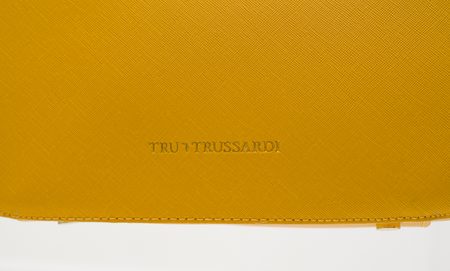 Damska skórzana torebka na ramię Tru Trussardi - żółty -